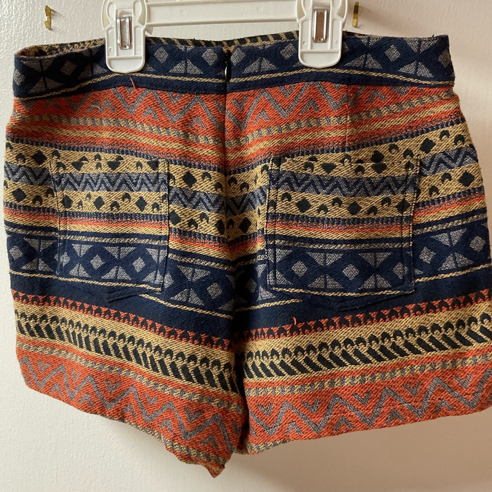 Forever 21, medium, multi-color; navy blue, tan, dark orange.
